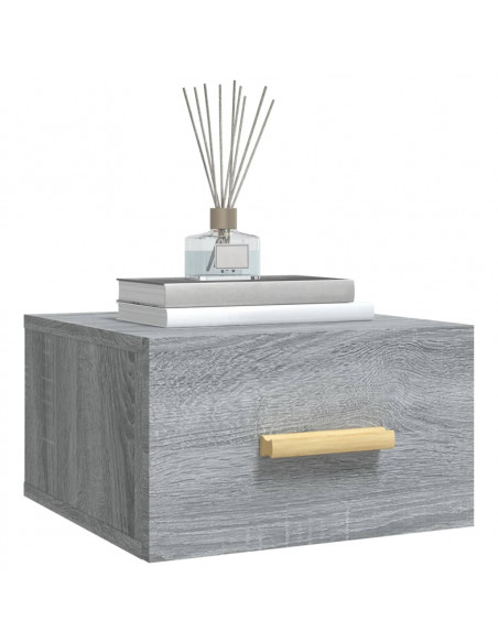 Comodini a Muro 2 pz Grigio Sonoma 35x35x20 cm