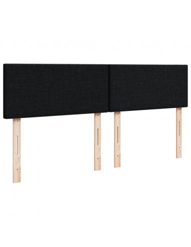 Giroletto a Molle con Materasso Nero 160x200 cm in Tessuto