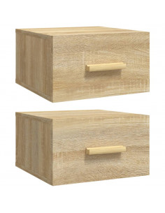 Comodini a Muro 2 pz Rovere Sonoma 35x35x20 cm 2