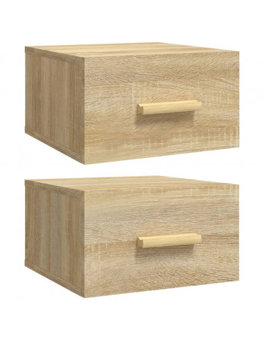 Comodini a Muro 2 pz Rovere Sonoma 35x35x20 cm