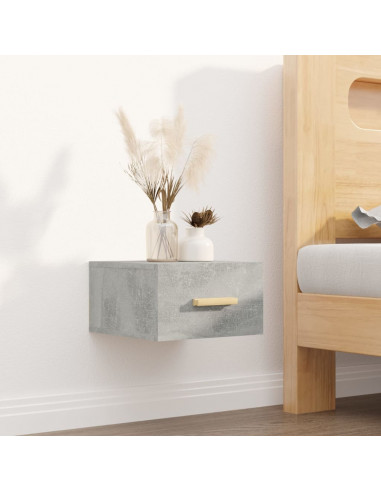 Comodini a Muro 2 pz Grigio Cemento 35x35x20 cm