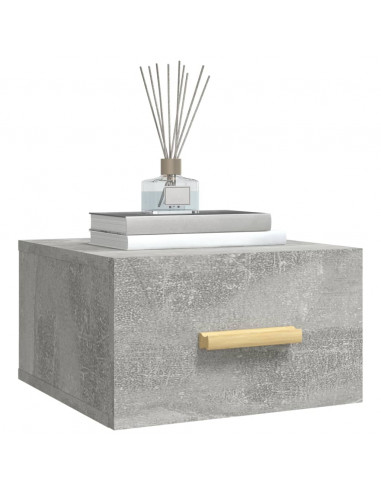 Comodini a Muro 2 pz Grigio Cemento 35x35x20 cm