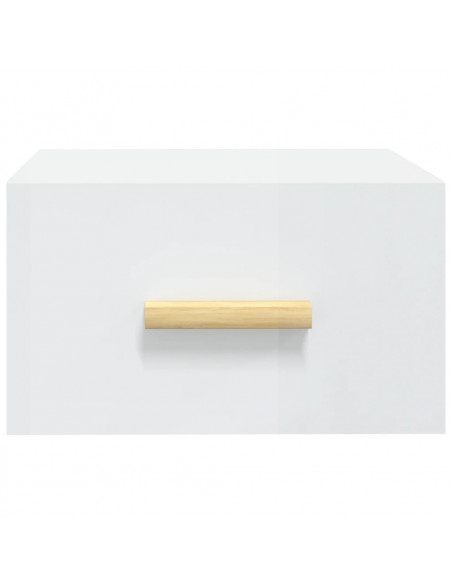 Comodini a Muro 2 pz Bianco Lucido 35x35x20 cm