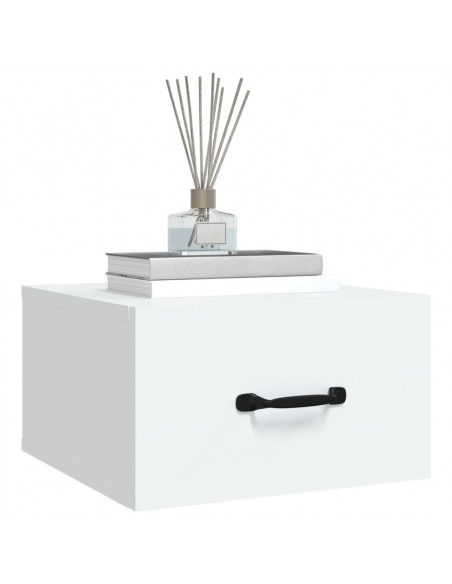 Comodino a Muro Bianco 35x35x20 cm