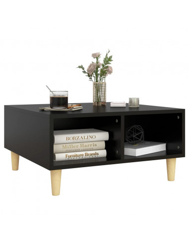 Tavolino da Salotto Nero 60x60x30 cm in Legno Multistrato