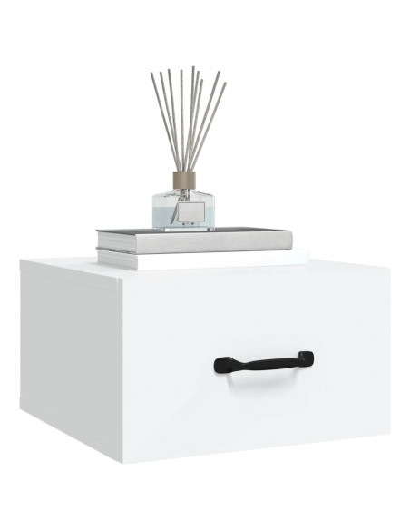 Comodini a Muro 2 pz Bianchi 35x35x20 cm