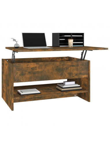 Tavolino da Salotto Rovere Fumo 80x50x40 cm Legno Multistrato