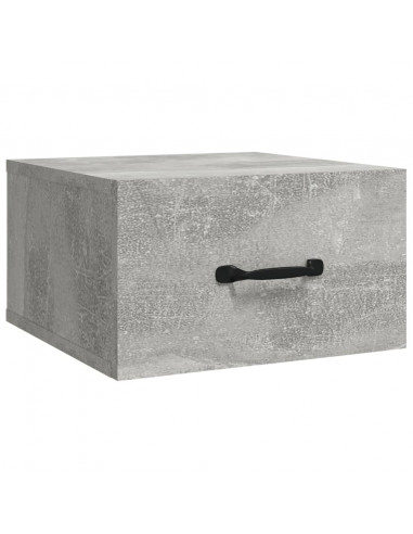 Comodino a Muro Grigio Cemento 35x35x20 cm