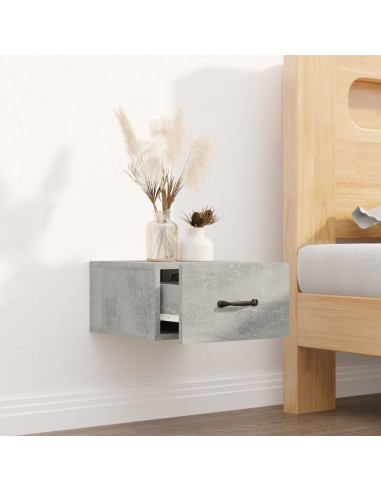 Comodino a Muro Grigio Cemento 35x35x20 cm