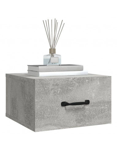 Comodino a Muro Grigio Cemento 35x35x20 cm