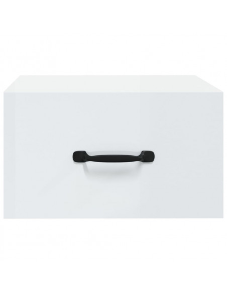 Comodini a Muro 2 pz Bianco Lucido 35x35x20 cm