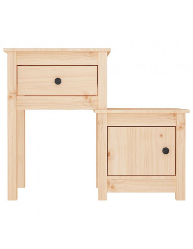 Comodino 79,5x38x65,5 cm in Legno Massello di Pino