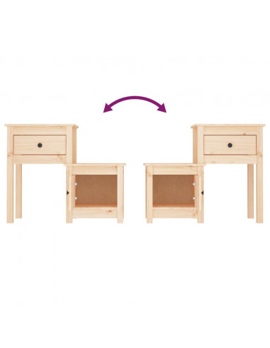 Comodino 79,5x38x65,5 cm in Legno Massello di Pino