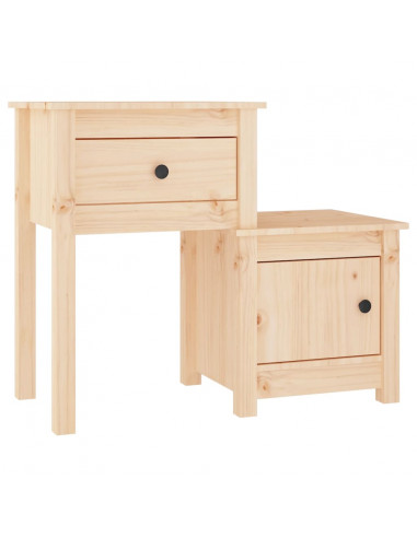 Comodini 2 pz 79,5x38x65,5 cm in Legno Massello di Pino