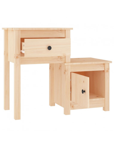 Comodini 2 pz 79,5x38x65,5 cm in Legno Massello di Pino