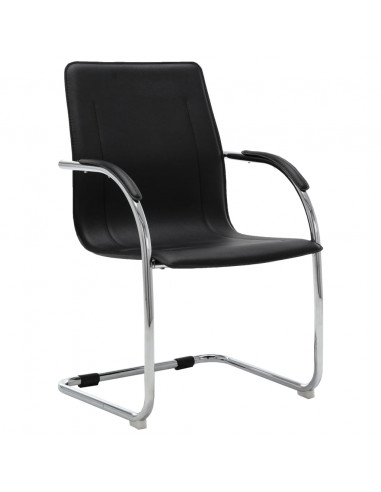 Sedia da Ufficio a Sbalzo Nera in Similpelle