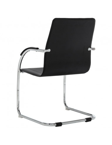 Sedia da Ufficio a Sbalzo Nera in Similpelle