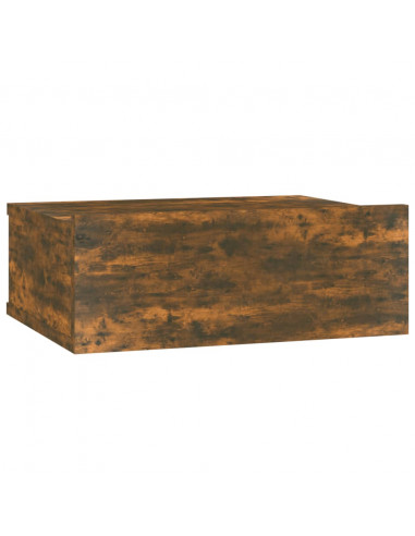 Comodini Pensili Rovere Fumo 2pz 40x30x15 cm Legno Multistrato