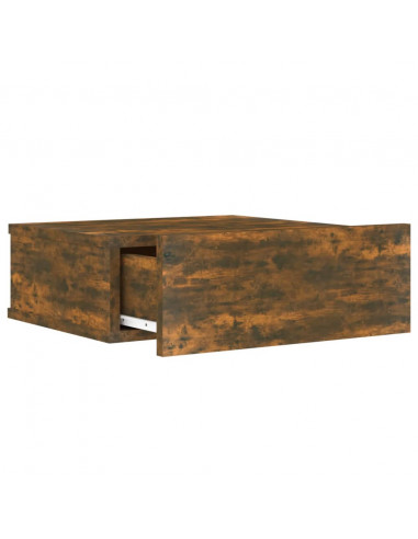 Comodini Pensili Rovere Fumo 2pz 40x30x15 cm Legno Multistrato