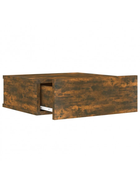 Comodini Pensili Rovere Fumo 2pz 40x30x15 cm Legno Multistrato