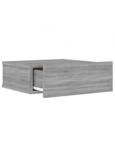 Comodini Pensili Grigio Sonoma 2pz 40x30x15cm Legno Multistrato