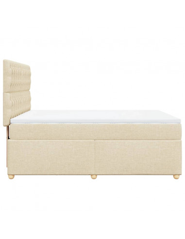 Giroletto a Molle con Materasso Crema 140x200 cm in Tessuto