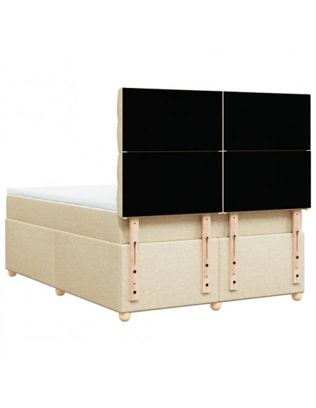 Giroletto a Molle con Materasso Crema 140x200 cm in Tessuto
