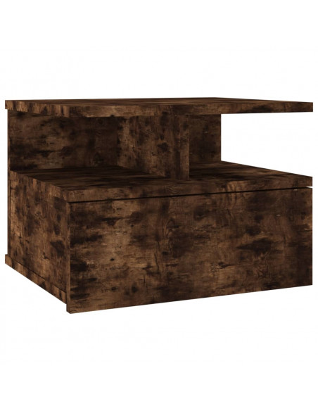 Comodino Pensile Rovere Fumo 40x31x27 cm in Legno Multistrato