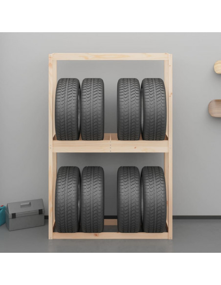 Portapneumatici 120x40x180 cm in Legno Massello di Pino