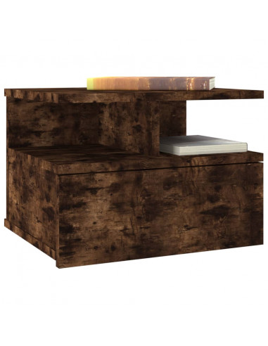 Comodini Pensili Rovere Fumo 2pz 40x31x27 cm Legno Multistrato