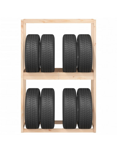 Portapneumatici 120x40x180 cm in Legno Massello di Pino