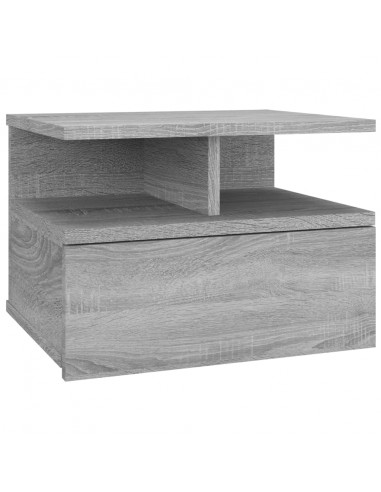Comodino Pensile Grigio Sonoma 40x31x27cm in Legno Multistrato