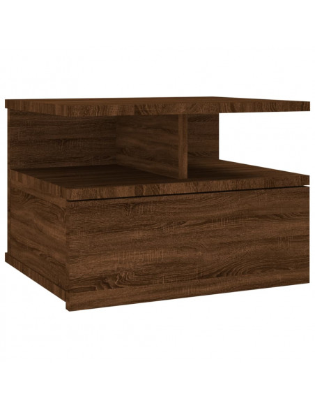 Comodino Pensile Rovere Marrone 40x31x27cm in Legno Multistrato
