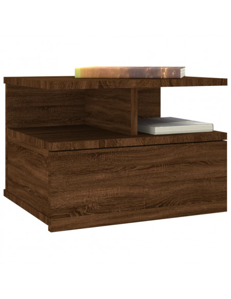Comodino Pensile Rovere Marrone 40x31x27cm in Legno Multistrato