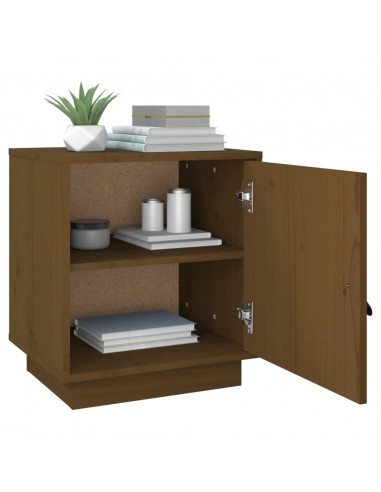 Comodino Miele 40x34x45 cm in Legno Massello di Pino