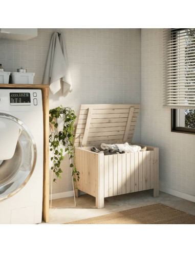 Contenitore con Coperchio RANA 80x49x54 cm Legno Massello Pino