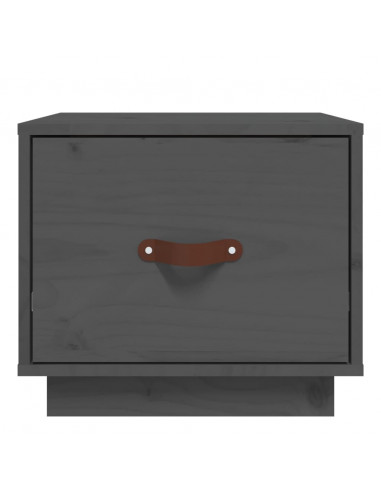 Comodini 2 pz Grigi 40x34x35 cm in Legno Massello di Pino