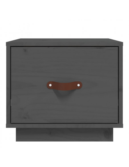 Comodini 2 pz Grigi 40x34x35 cm in Legno Massello di Pino