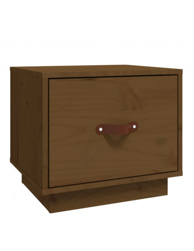 Comodino Miele 40x34x35 cm in Legno Massello di Pino