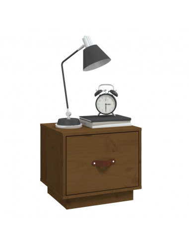 Comodini 2 pz Miele 40x34x35 cm in Legno Massello di Pino