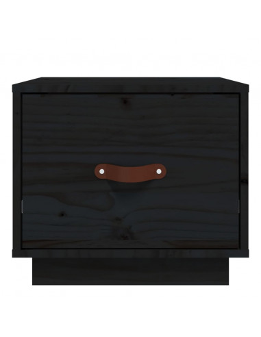 Comodini 2 pz Neri 40x34x35 cm in Legno Massello di Pino