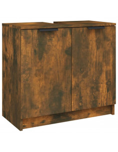 Armadietto Bagno Rovere Fumo 64,5x33,5x59 cm Legno Multistrato 2