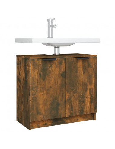 Armadietto Bagno Rovere Fumo 64,5x33,5x59 cm Legno Multistrato