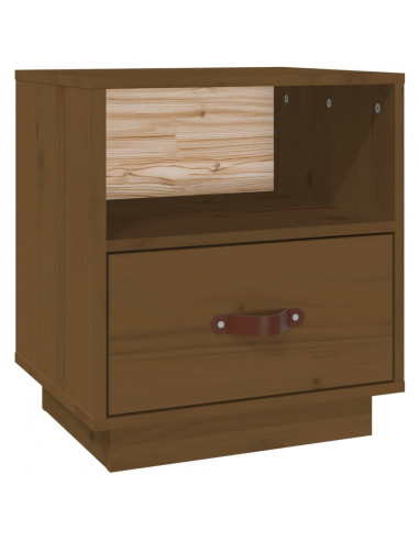 Comodino Miele 40x34x45 cm in Legno Massello di Pino