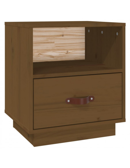 Comodino Miele 40x34x45 cm in Legno Massello di Pino