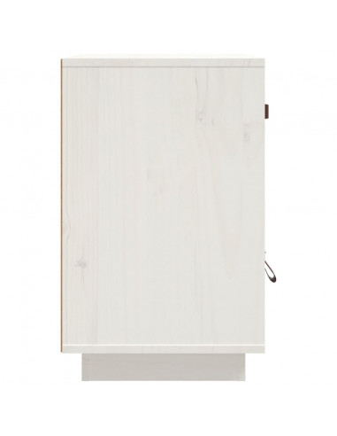 Comodini Bianchi 2 pz 40x34x55 cm in Legno Massello di Pino