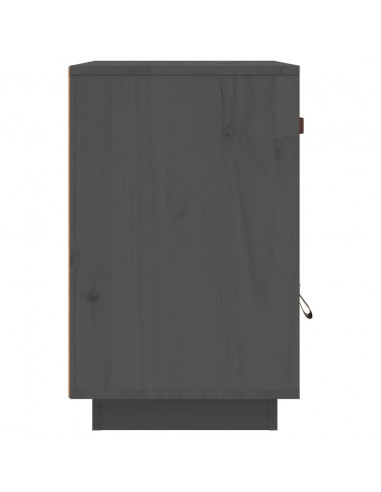 Comodini Grigi 2 pz 40x34x55 cm in Legno Massello di Pino