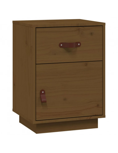 Comodino Miele 40x34x55 cm in Legno Massello di Pino