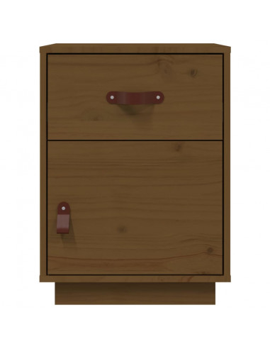 Comodino Miele 40x34x55 cm in Legno Massello di Pino