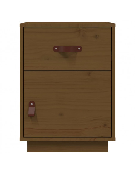 Comodino Miele 40x34x55 cm in Legno Massello di Pino